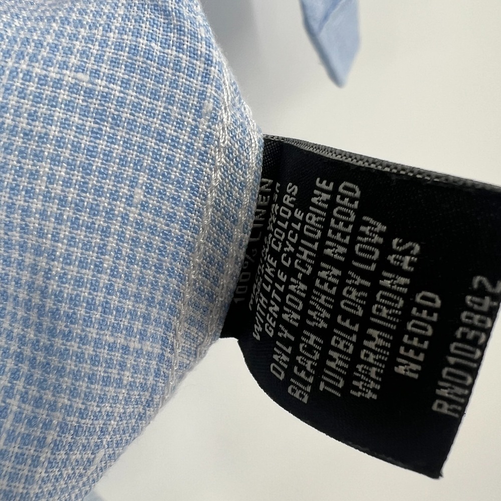 Neiman Marcus Shirt Mens XXL Linen‎ Light Blue Lightweight Breathable Summer - Picture 5 of 8